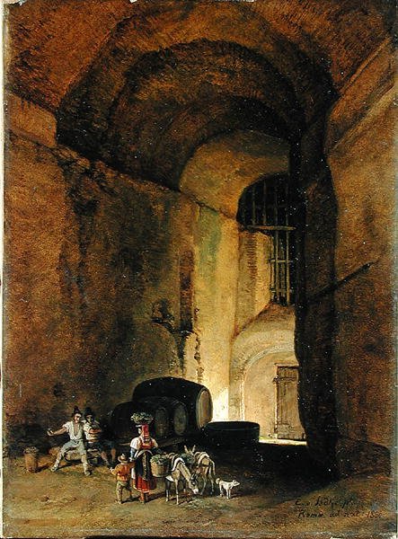 An Osteria, 1830 (1836?) (olaj, papír, vászon) alkotó: Carl Wilhelm von Heidick