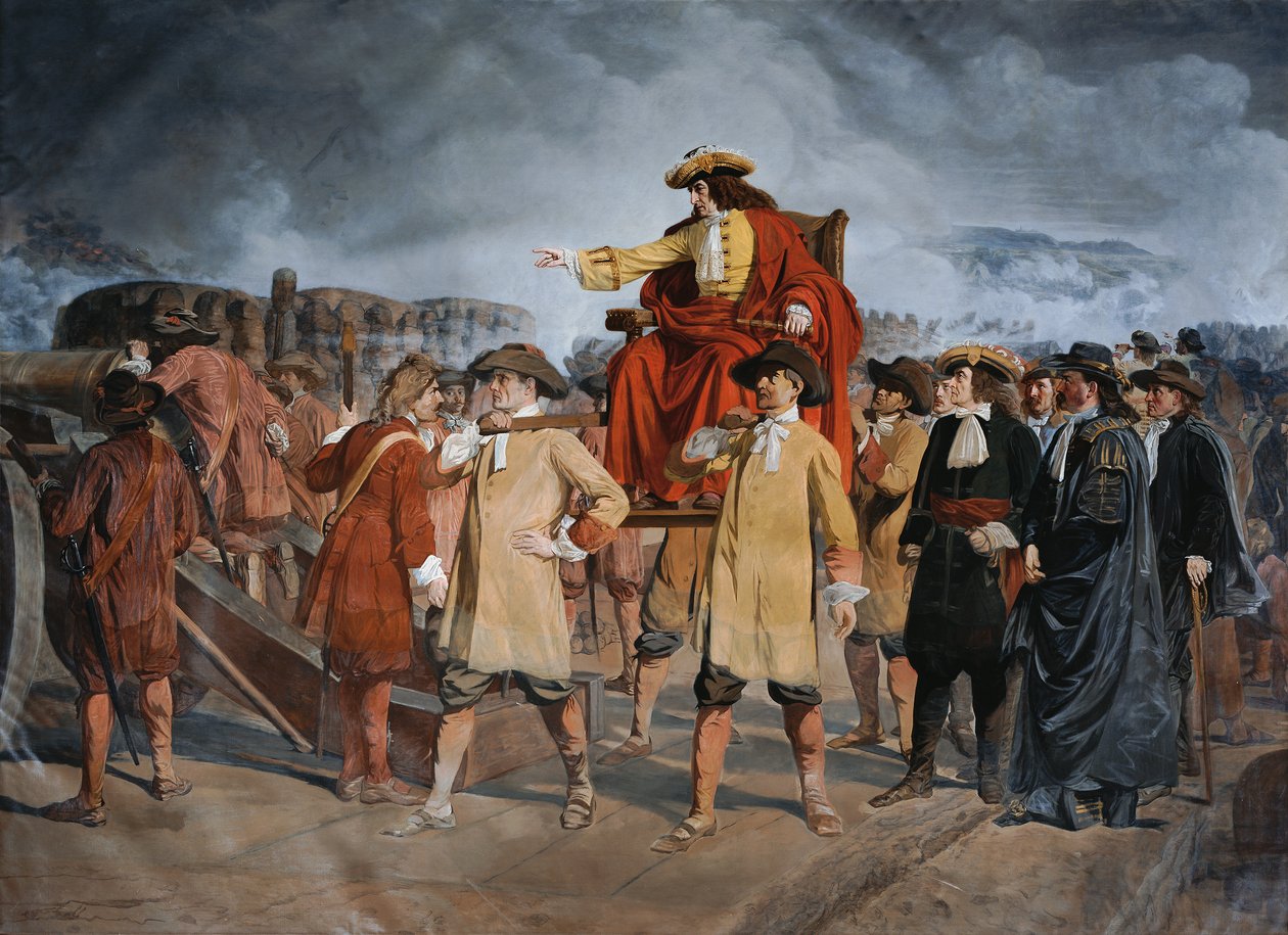 Ernst Rüdiger Graf Starhemberg ellenőrzi a Löwelbastei védelmi munkálatait (1683) alkotó: Carl Wurzinger