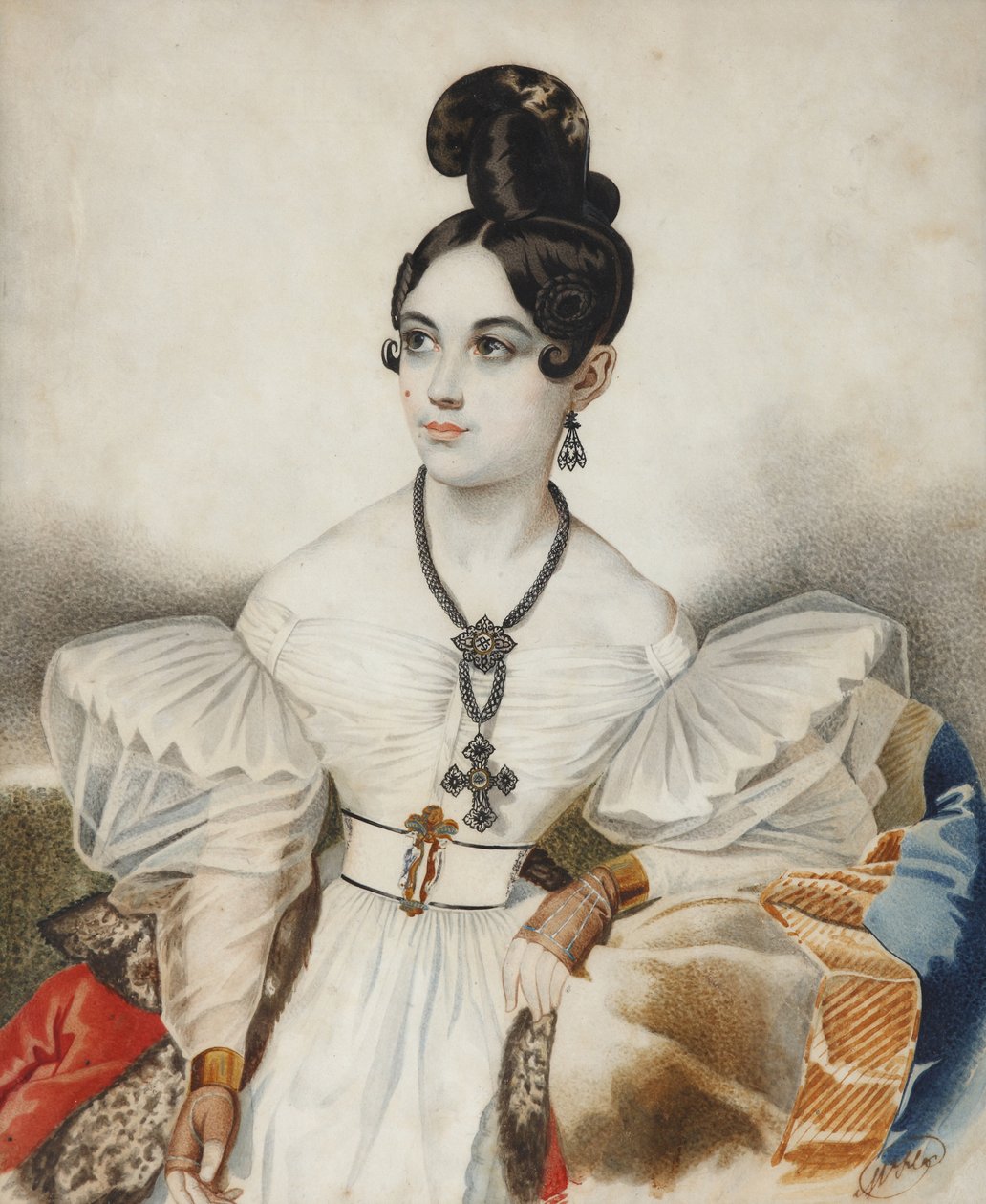 Apollonia Apollinaria Mikhailovna Vielgorskaya 1818-1887, 1830-as évek. alkotó: Carl von Hampeln