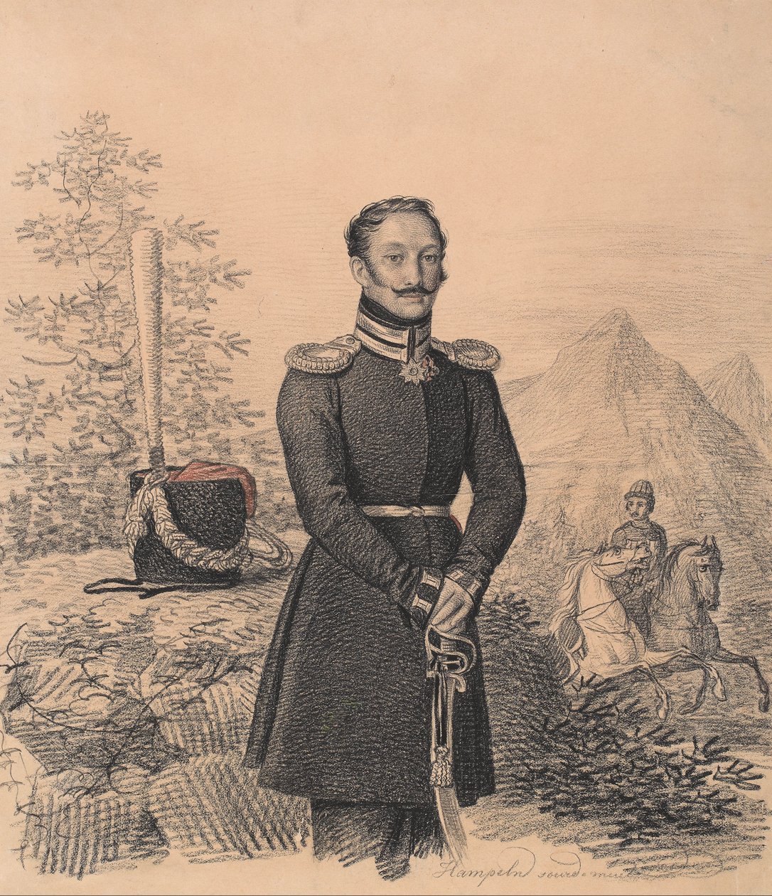 Fjodor Alekszandrovics Bekovics-Cserkasszkij portréja 1791-1833, 1822. alkotó: Carl von Hampeln
