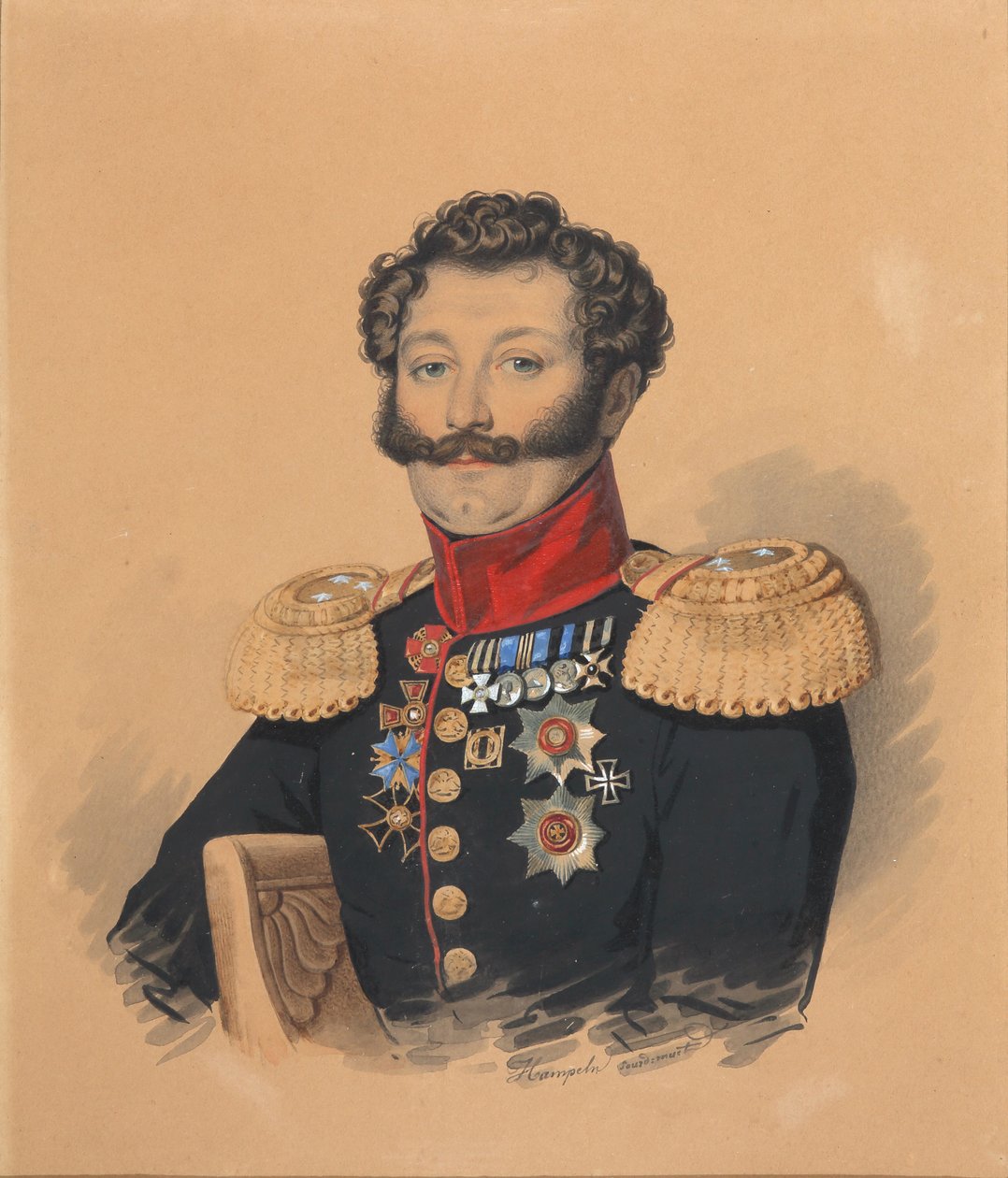 Sztyepan Alekszandrovics Hilkov herceg portréja 1785-1854, 1832 után. alkotó: Carl von Hampeln