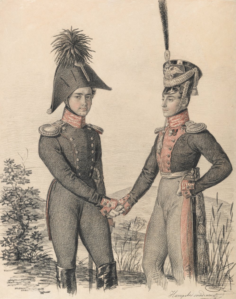 Pjotr Petrovics Esipov 1797-1876 és Pavel Jakovlevics de Witte portréja 1796-1864, 182 eleje alkotó: Carl von Hampeln