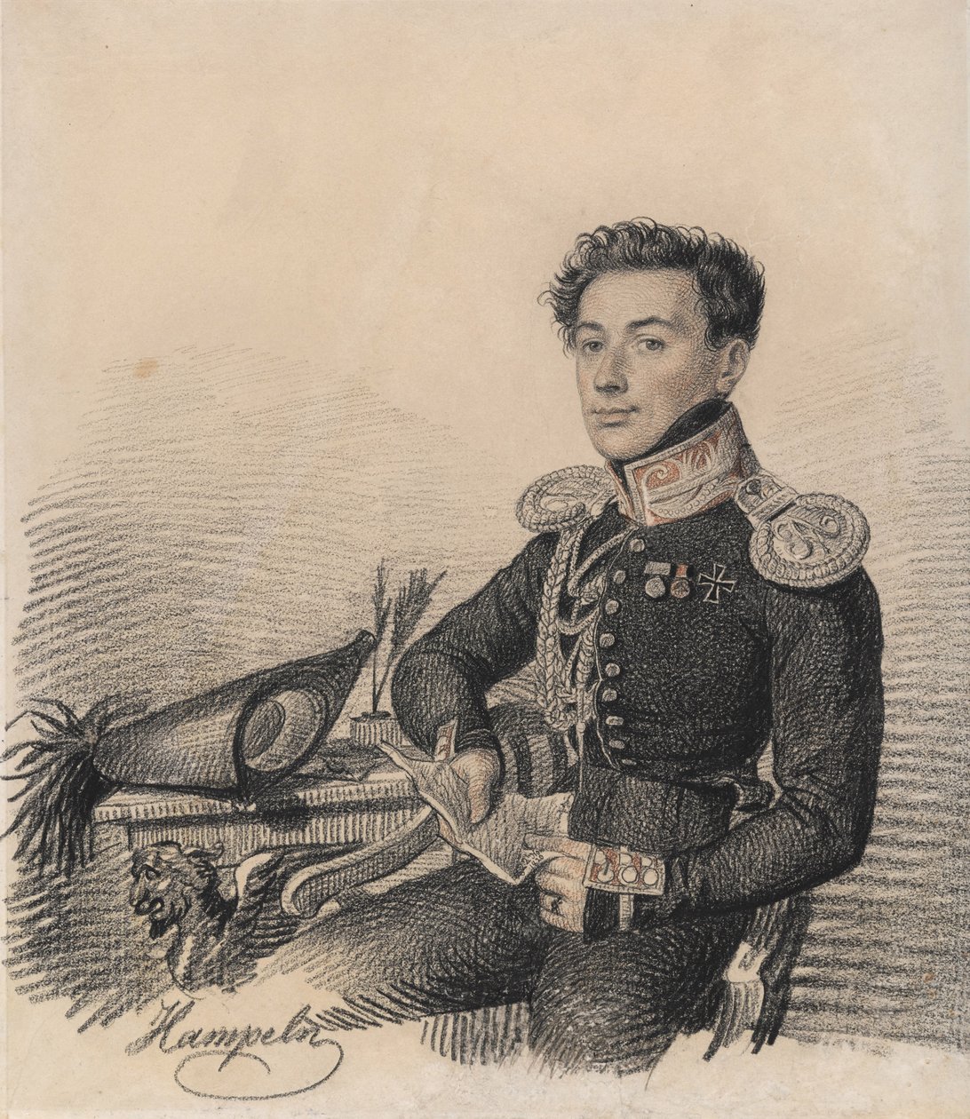 Szergej Alekszandrovics Kokoshkin portréja 1795-1861, 1820. alkotó: Carl von Hampeln