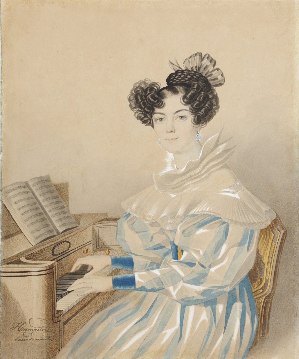Tatiana Petrovna Lvova portréja 1789-1848, sz. Poltoratskaya, 1820-as évek. alkotó: Carl von Hampeln