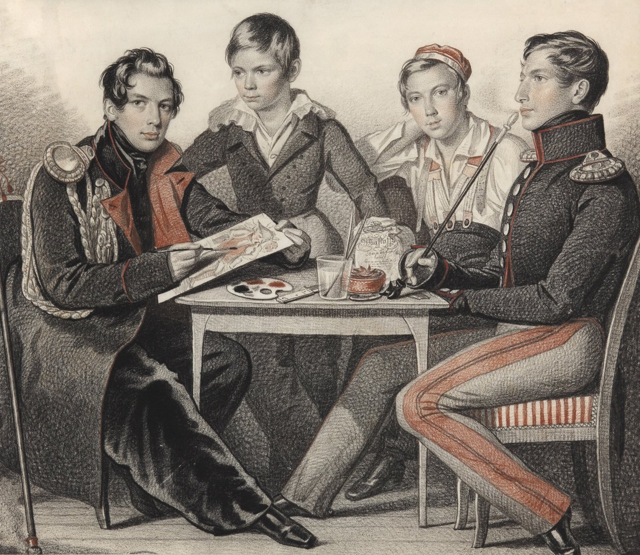 A Konovnyicin testvérek portréja, 1825. alkotó: Carl von Hampeln