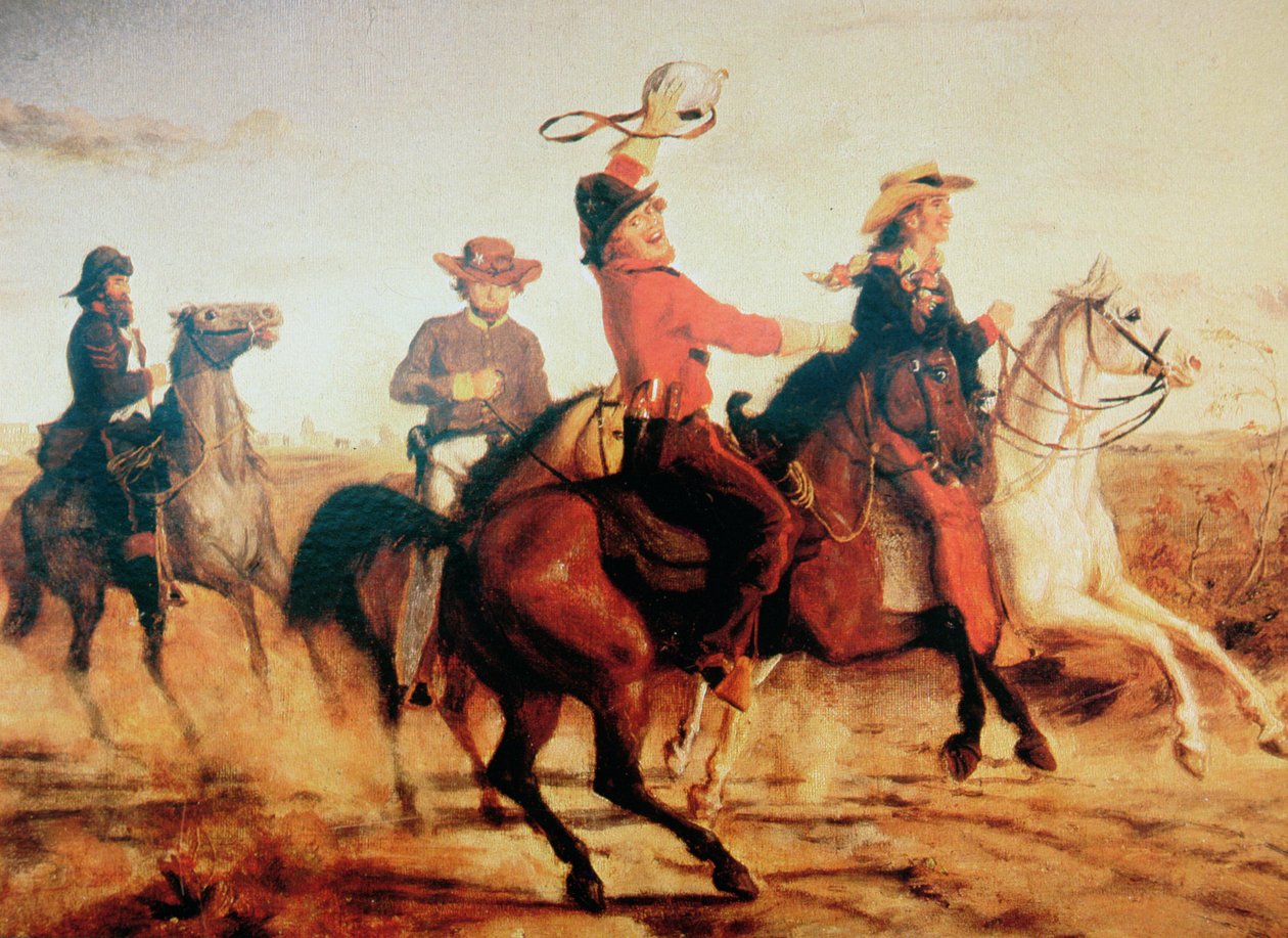 Terry Texas Rangers-je, 1845 körül (olaj, vászon) alkotó: Carl von Iwonski