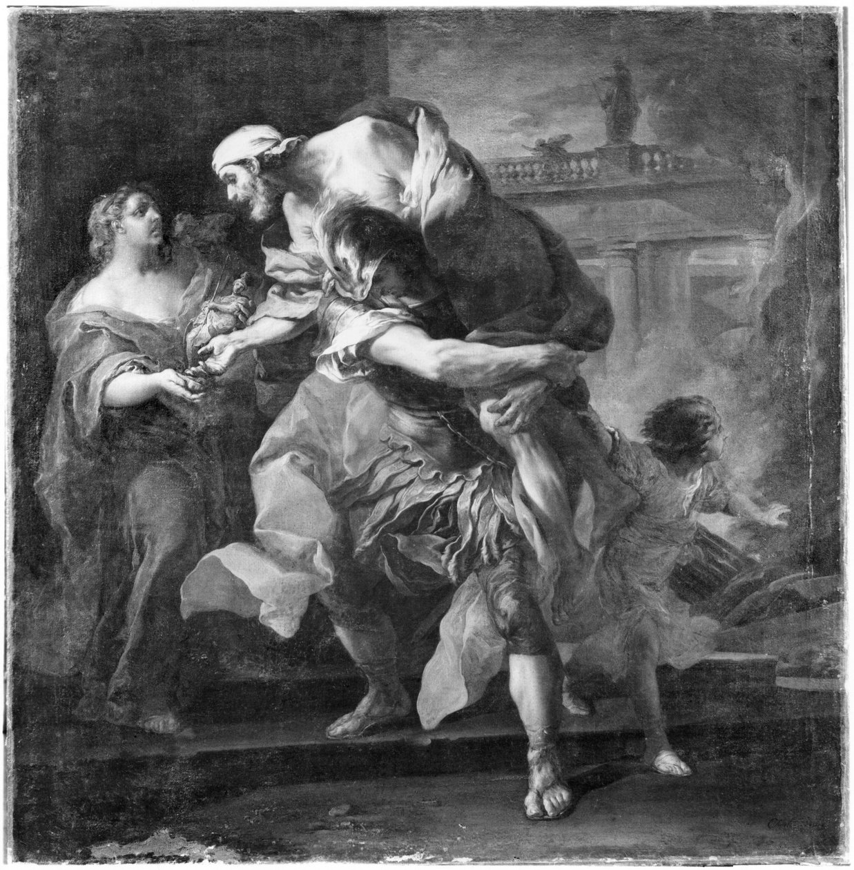 Aeneas Anchisest cipelő, 1729 alkotó: Carle van Loo