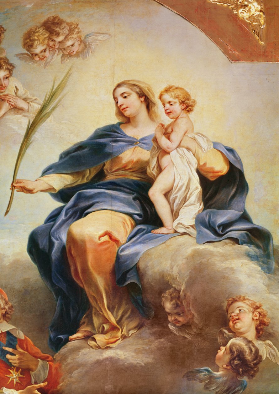 XIII. Lajos (1601-43) 1629-ben a Notre-Dame-des-Victoires templomot a Szűzanyának szenteli, Szűz Mária részlete, 1748-53 alkotó: Carle van Loo