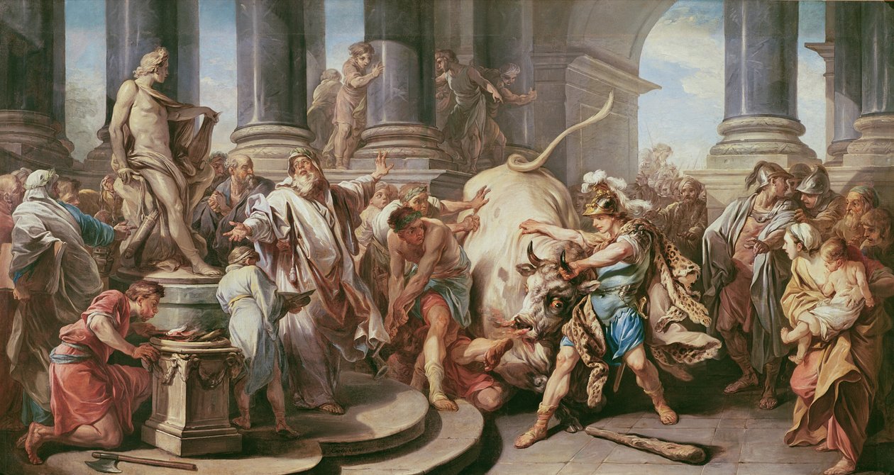 Thészeusz, aki meghódítja a bikát Marathón, 1732-34 alkotó: Carle van Loo