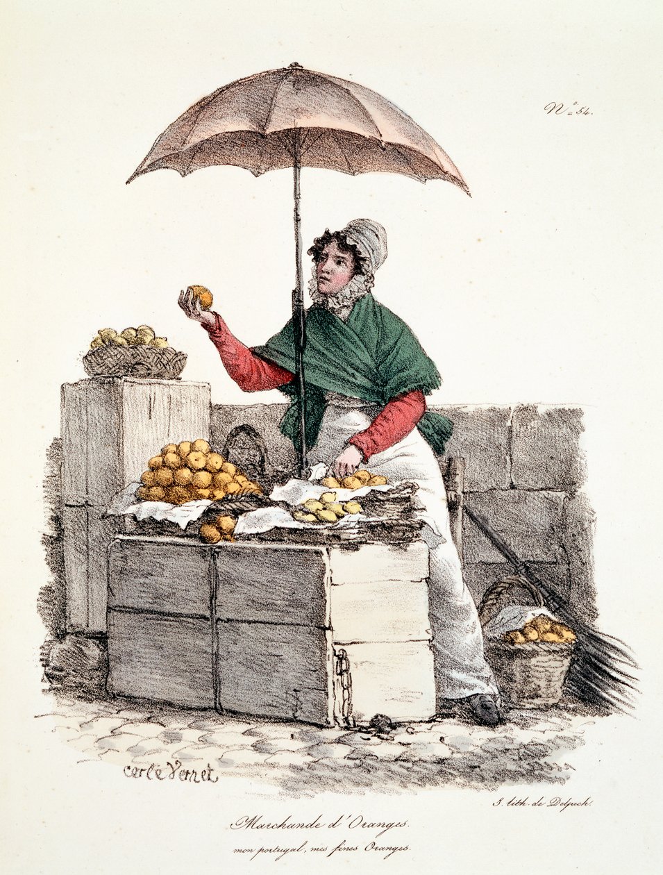 Narancssárga eladó, Delpech nyomat, 1808 alkotó: Carle Vernet