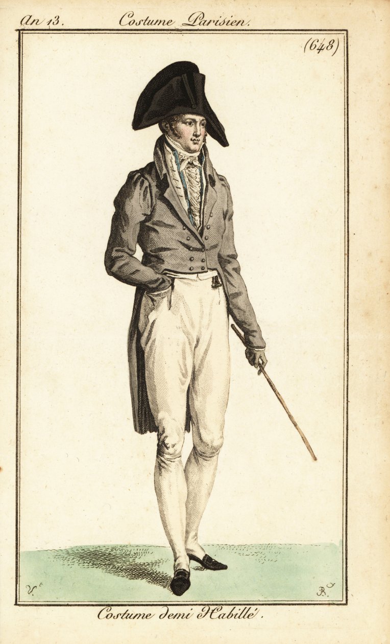 Dandy félig hivatalos viseletben, Párizs alkotó: Carle (after) Vernet