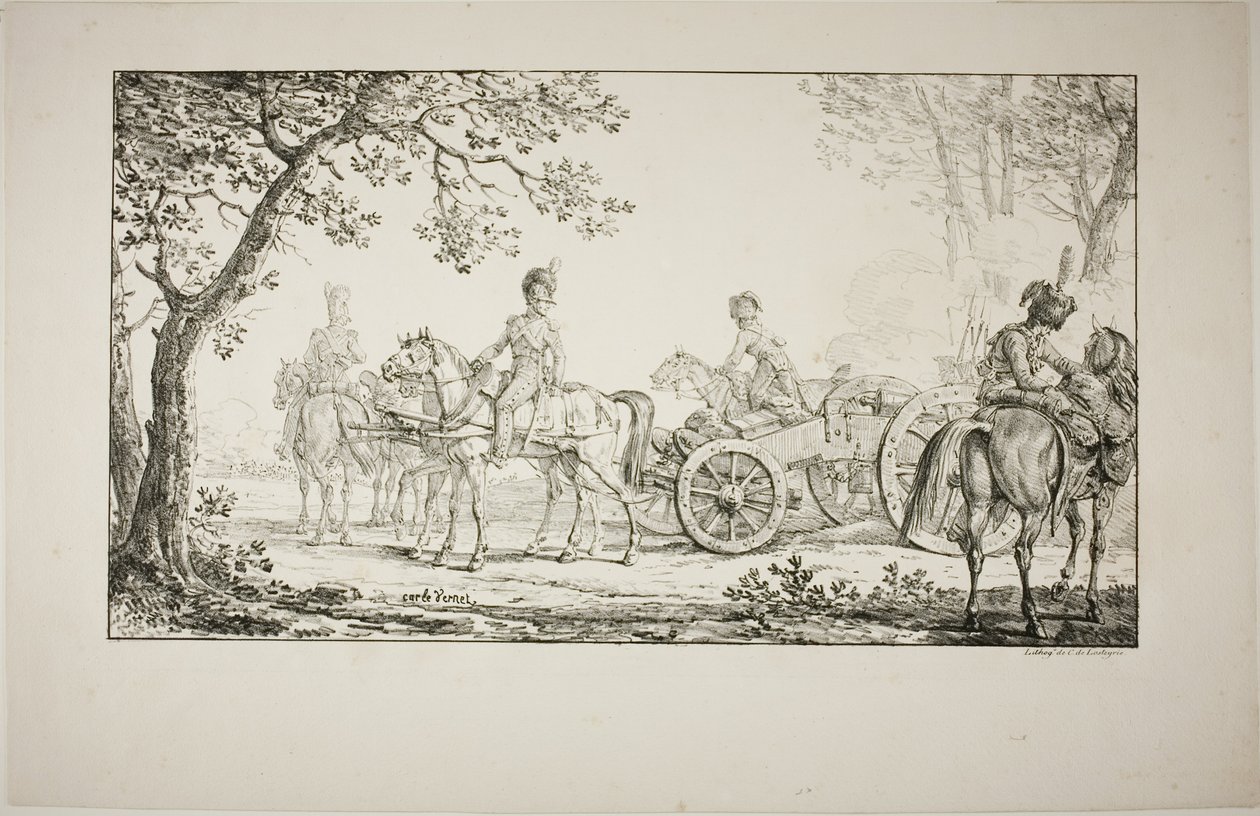 Felszerelt tüzérség alkotó: Carle Vernet