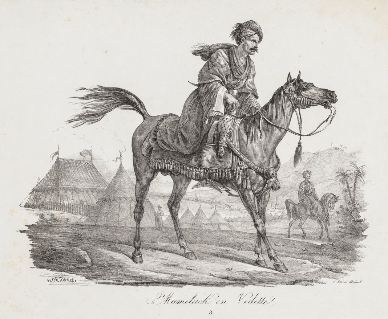 Lovak nagy szvitje: Mounted Mamelucke, c. 1818. alkotó: Carle Vernet