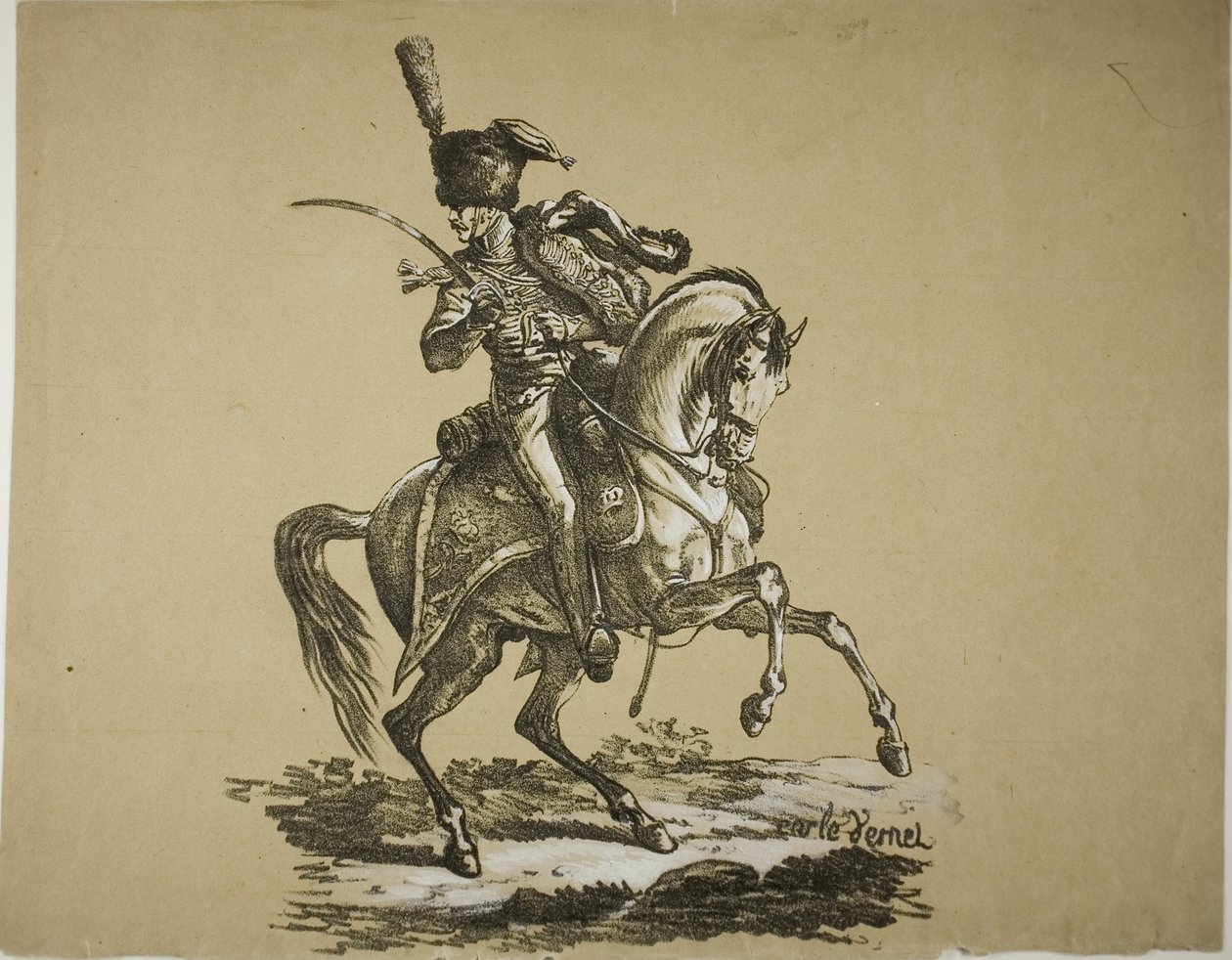 Királyi Gárda, lovas huszár és ló, 6. sz alkotó: Carle Vernet