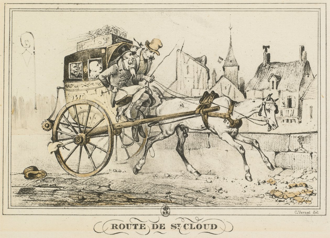 A mindennapi élet jelenetei, utak és ösvények: Út Saint-Cloudba..., 1816. alkotó: Carle Vernet
