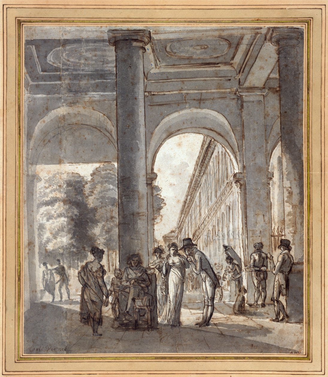 A királyi palota 1810-ben (tinta papíron) alkotó: Carle Vernet