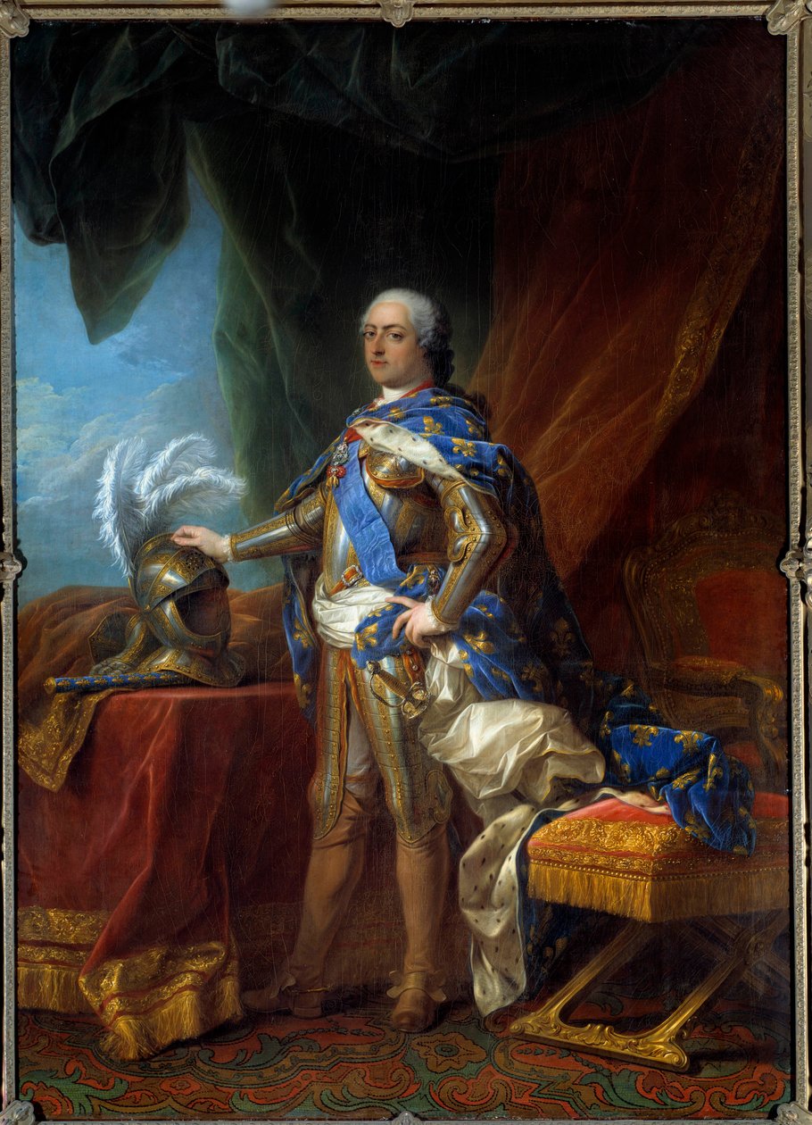 XV. Lajos (1710-1774) francia király portréja lábán. Carle Van Loo műhelyének festménye (1705-1765) alkotó: Carle van (studio of) Loo