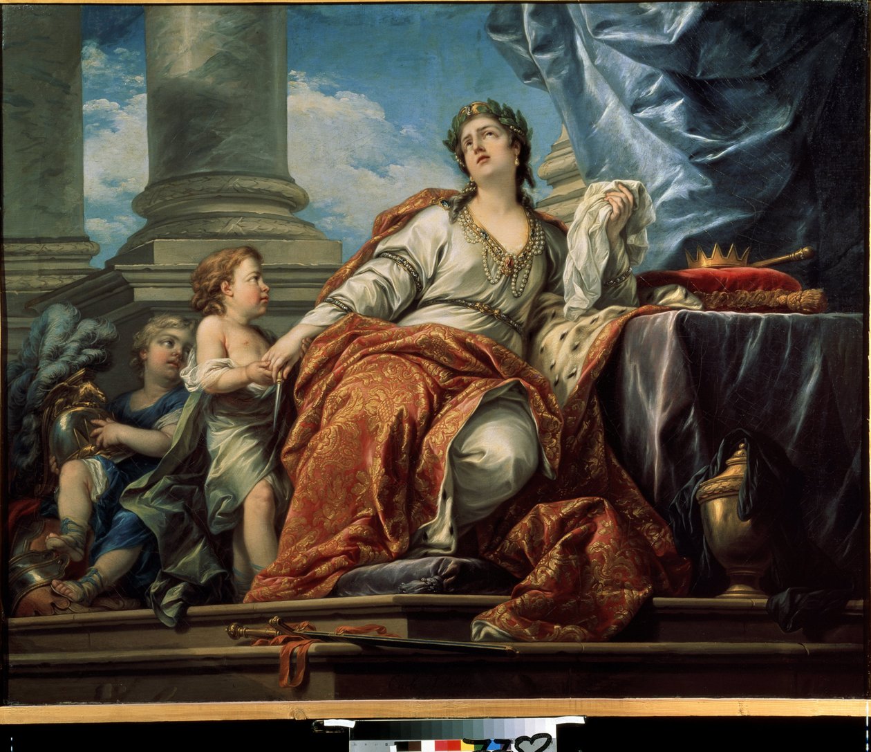 A tragédia allegóriája. Carle Van Loo (1705-1765) festménye. Olajfestmény alkotó: Carle van Loo