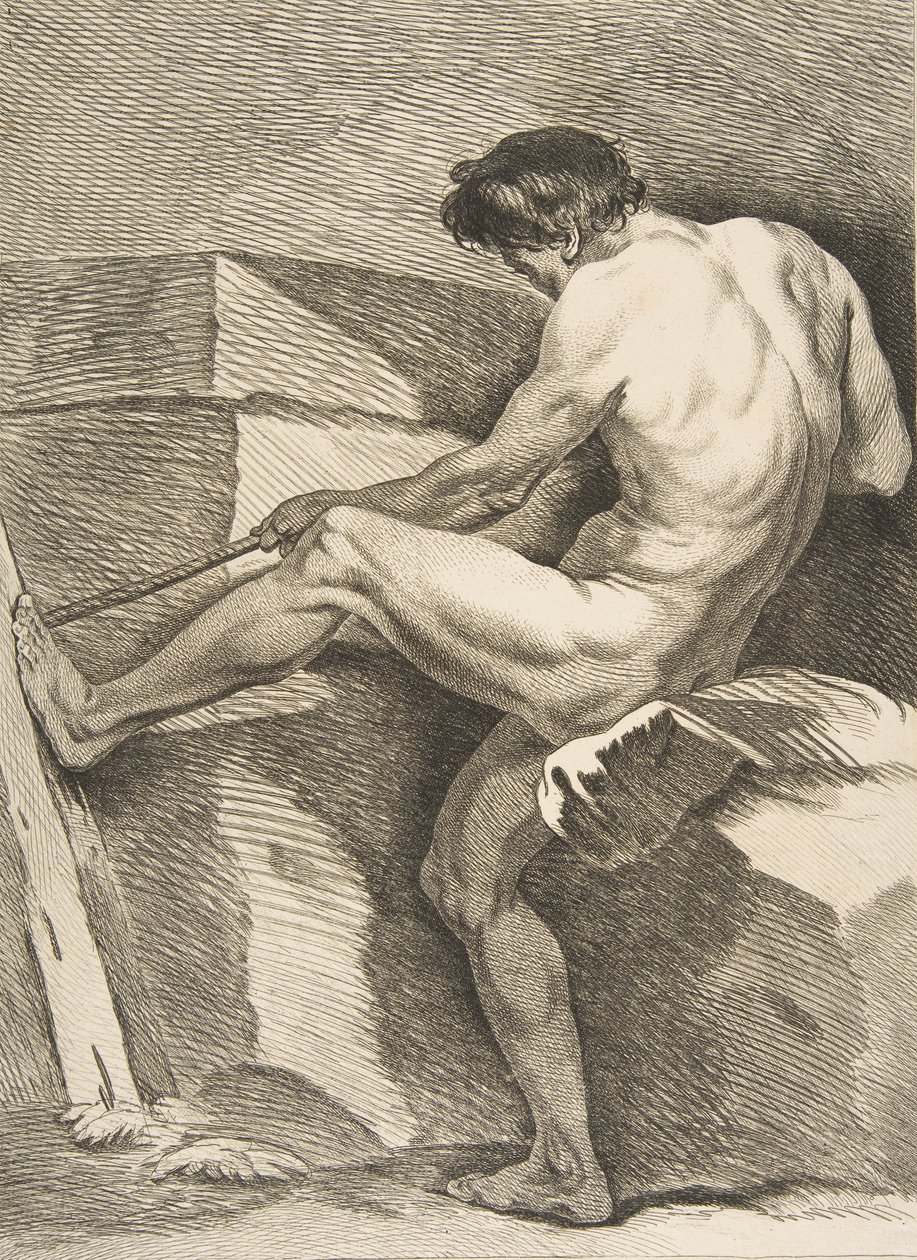 Egy akadémia: Zsinórt húzó ember, 1742-43. alkotó: Carle van Loo