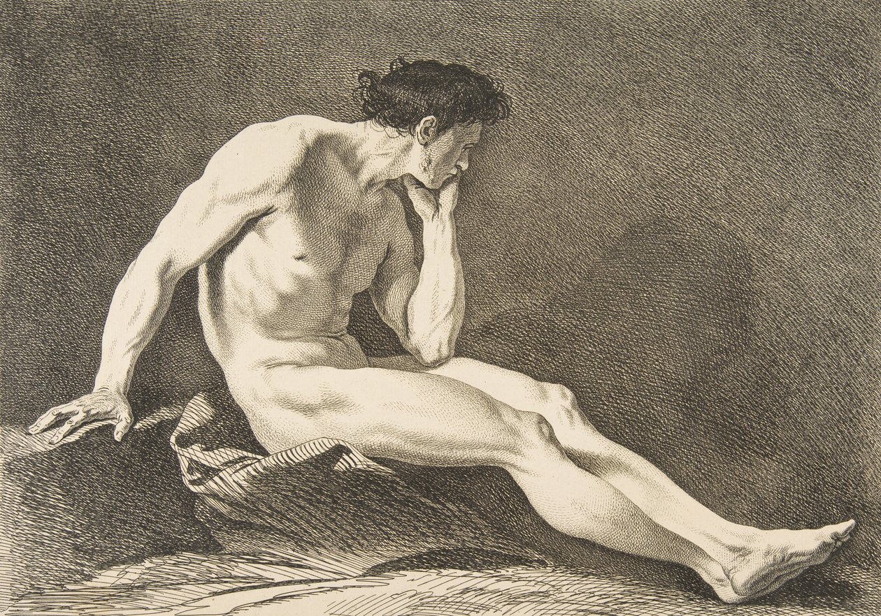 Egy akadémia: Ülő ember, 1742-43. alkotó: Carle van Loo