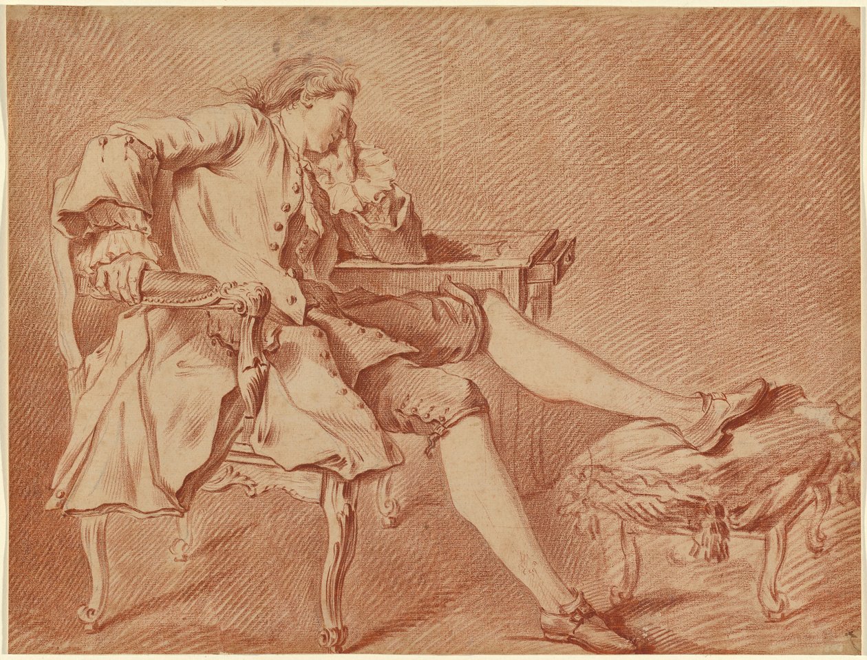 Székben heverésző úr alkotó: Carle van Loo
