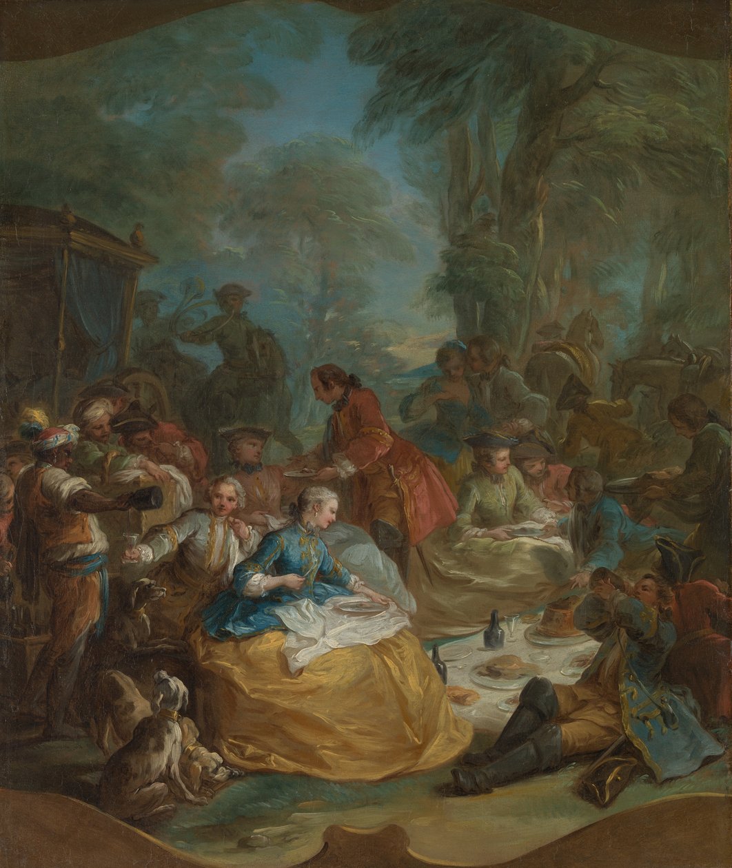 Halt of the Hunt, kb. 1737. alkotó: Carle van Loo