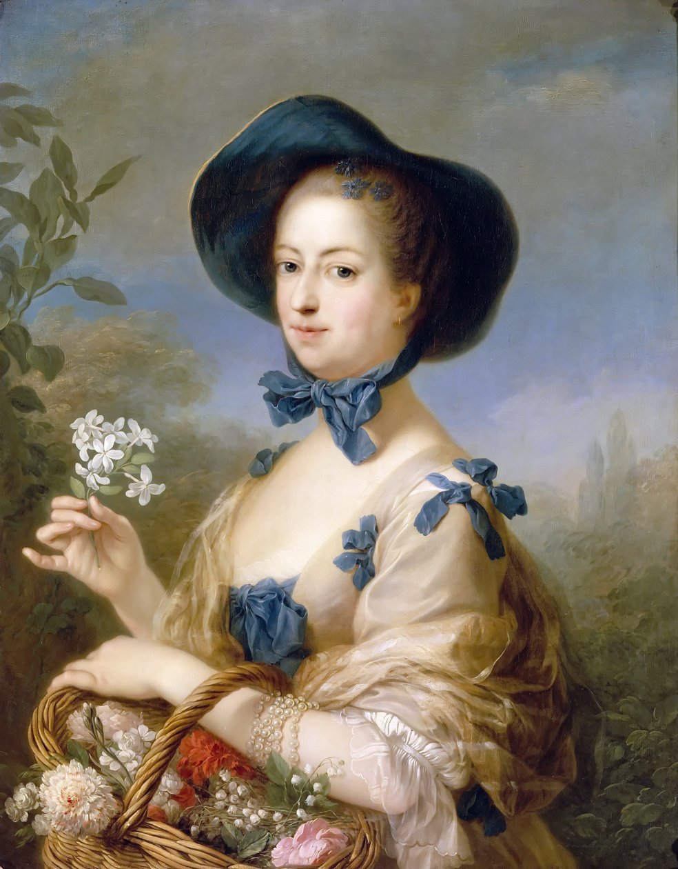 Jeanne-Antoinette Poisson, Pompadour márkinő, gyönyörű Jardiniere alkotó: Carle van Loo