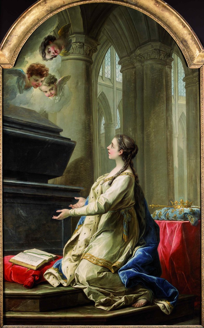 Szent Klotild imádkozik Szent Márton sírja mellett, 1753. alkotó: Carle van Loo