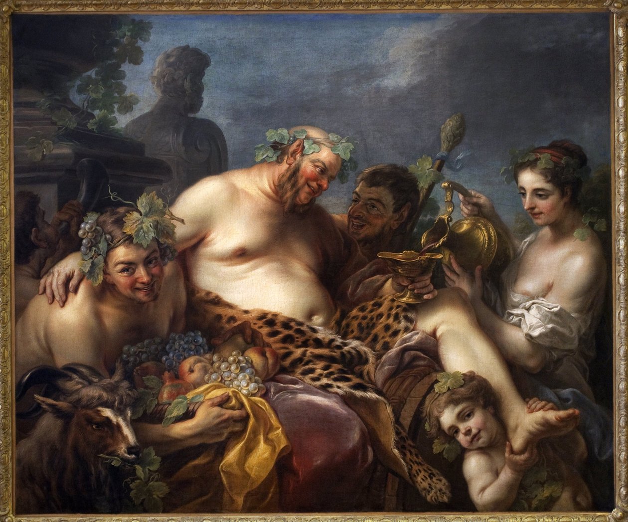 Silene részeg. Carle Van Loo (1705-1765) festménye, Olaj, vászon alkotó: Carle van Loo