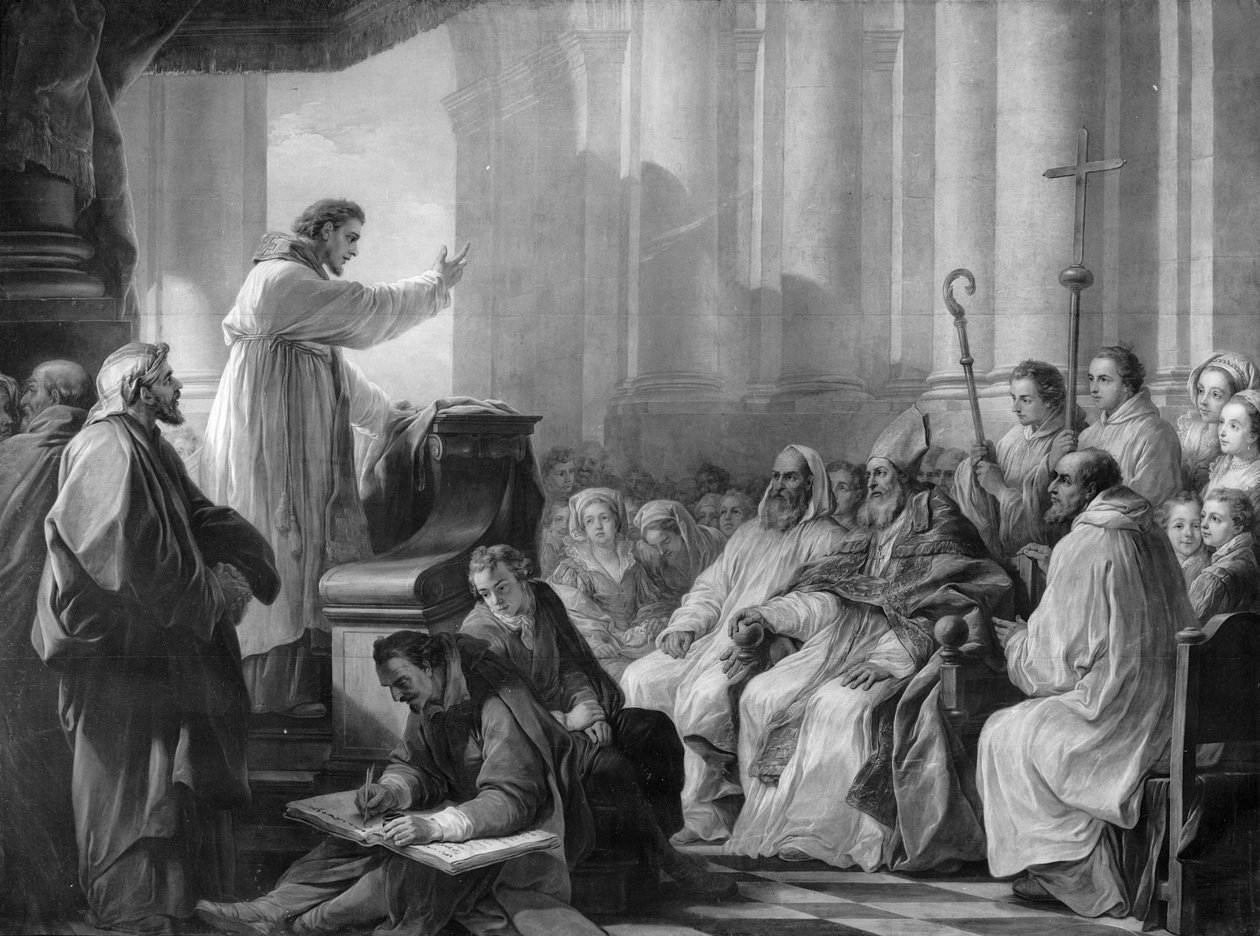 Szent Ágoston prédikál Valere, Hippo püspöke előtt alkotó: Carle van Loo