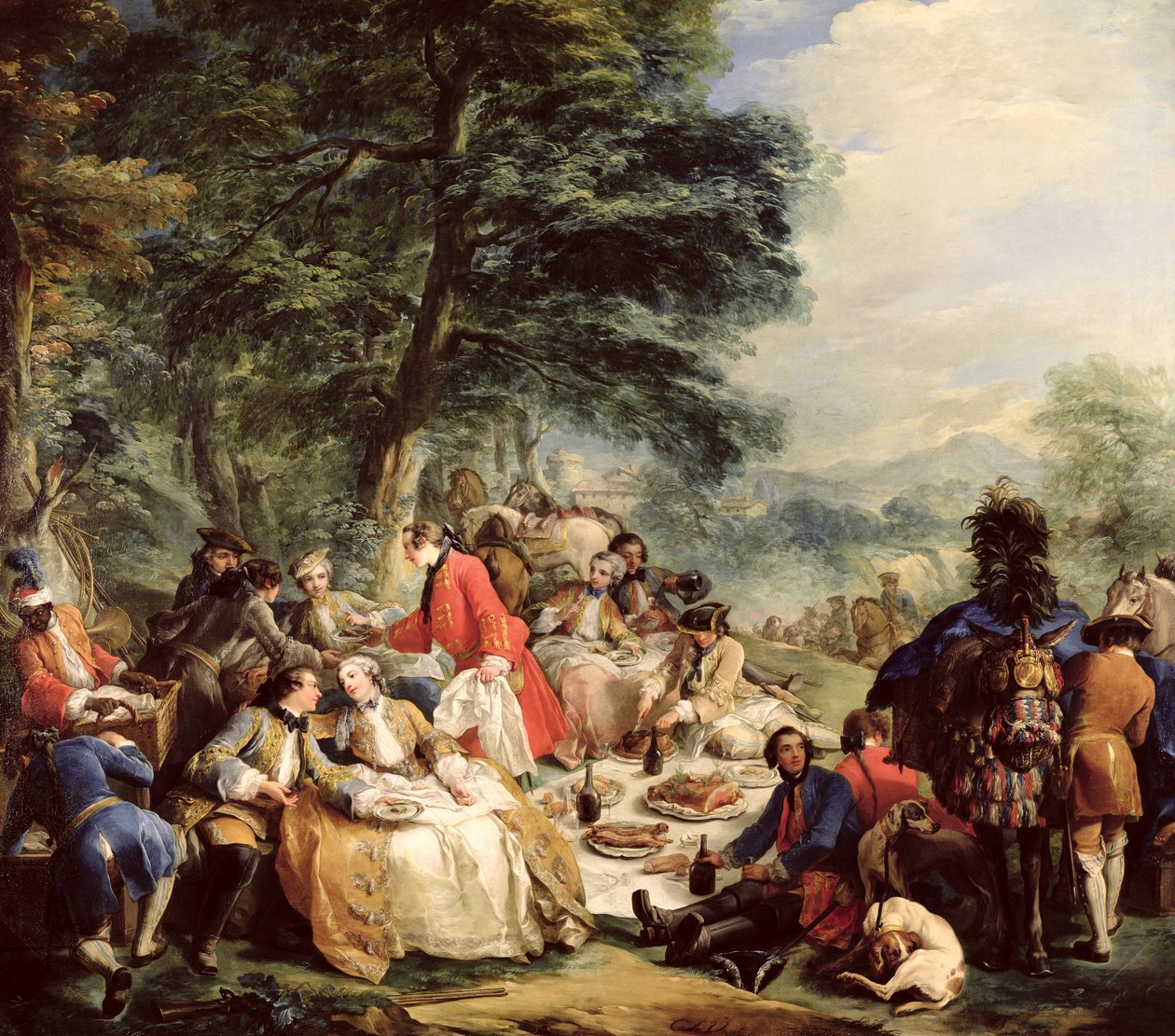 A vadász ebéd, 1737 alkotó: Carle van Loo