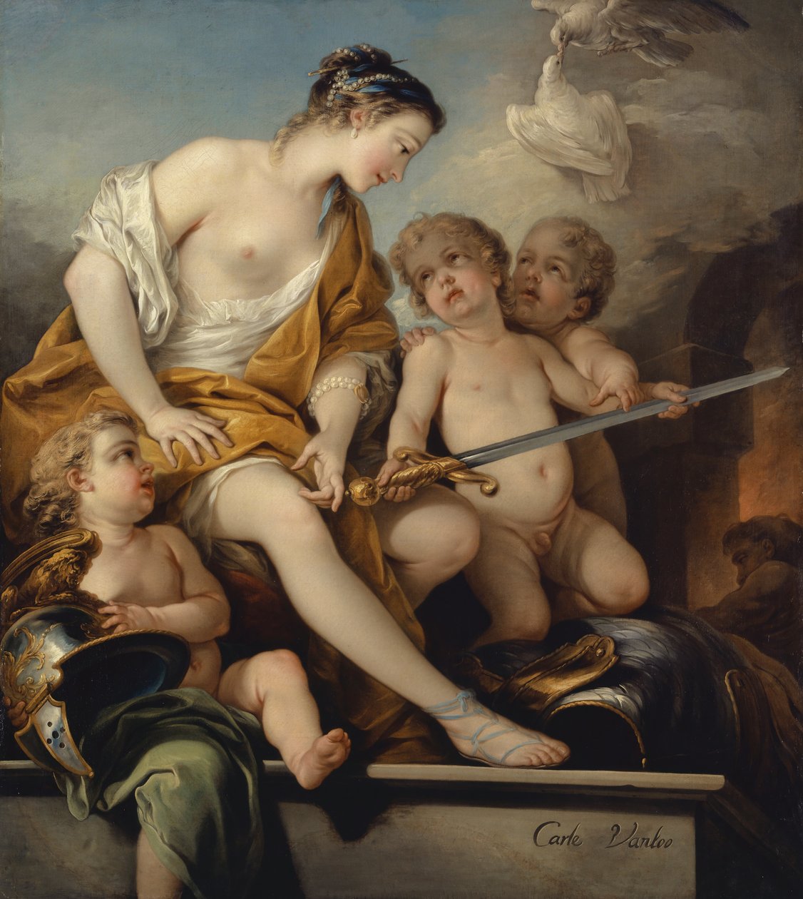Vénusz és Ámor a Mars karjával, 1743 körül alkotó: Carle van Loo