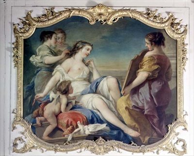 Vénusz a vécénél (olaj, tábla) alkotó: Carle van Loo