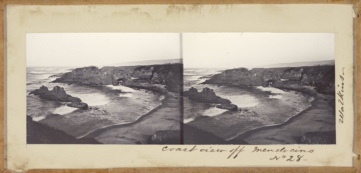 (Parti kilátás Mendocino mellett) alkotó: Carleton E. Watkins