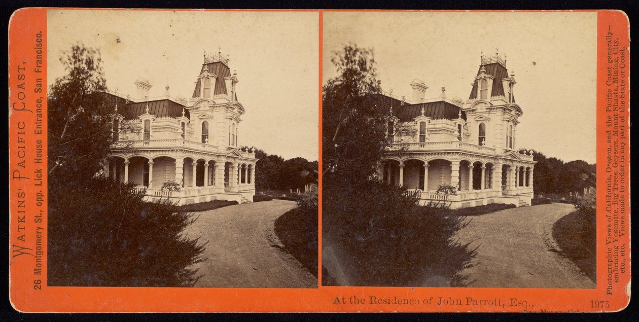 John Parrott rezidenciájában, Esq., San Mateo, Cal. alkotó: Carleton E. Watkins