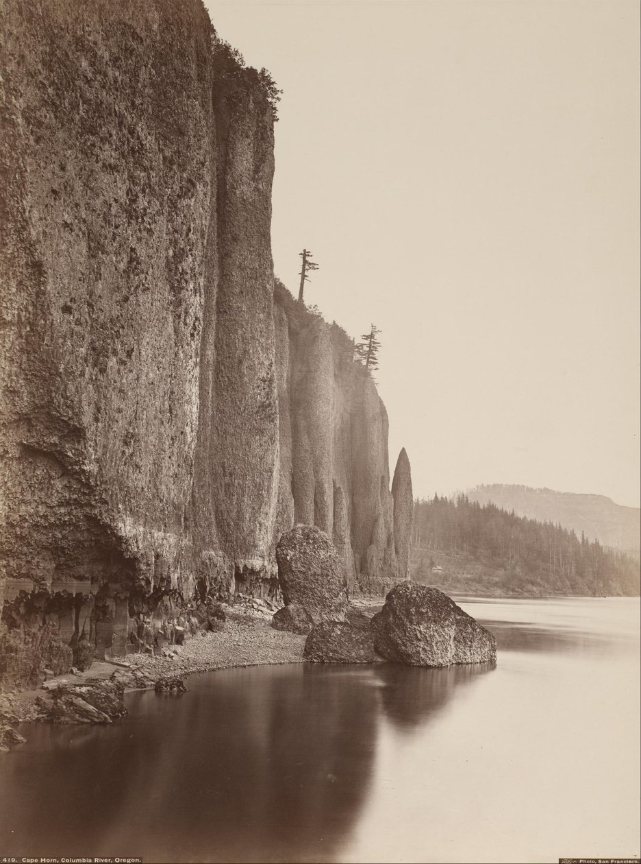 Horn -fok, Columbia folyó, Oregon alkotó: Carleton E. Watkins
