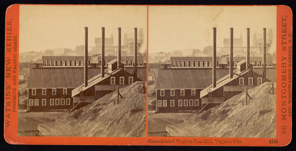 Összevont Virginia Pan Mill, Virginia City alkotó: Carleton E. Watkins