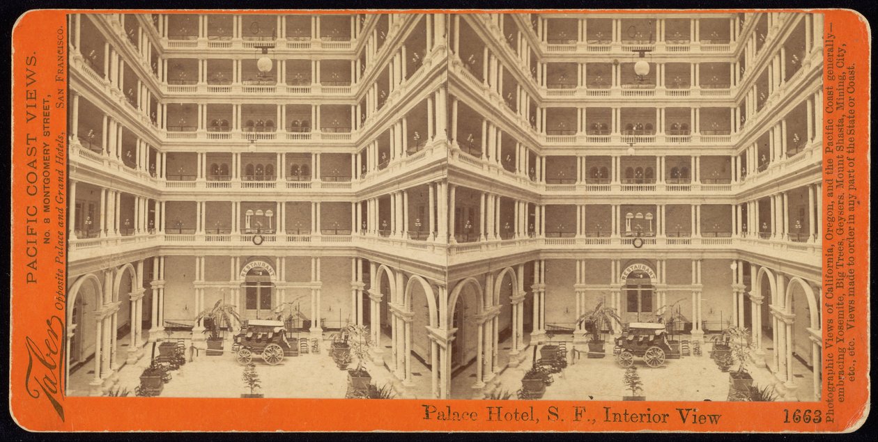 Palace Hotel, S.F., belső kilátás alkotó: Carleton E. Watkins