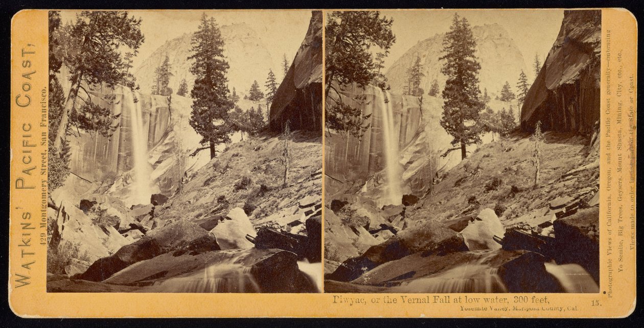 Kép, a tavaszi bukásról, 300 méter, Yosemite -völgy, Mariposa megye, Cal. alkotó: Carleton E. Watkins