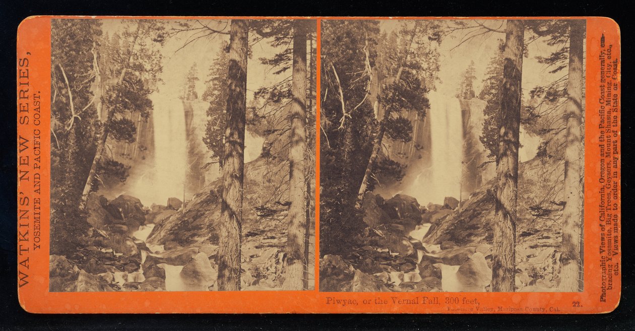 Kép, a tavaszi bukásról alacsony víznél, 300 láb, Yosemite -völgy, Mariposa megye, Cal. alkotó: Carleton E. Watkins