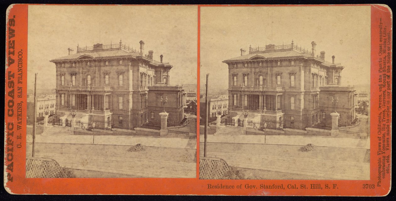 Stanford kormányzó rezidenciája, Cal. St. Hill, S.F. alkotó: Carleton E. Watkins