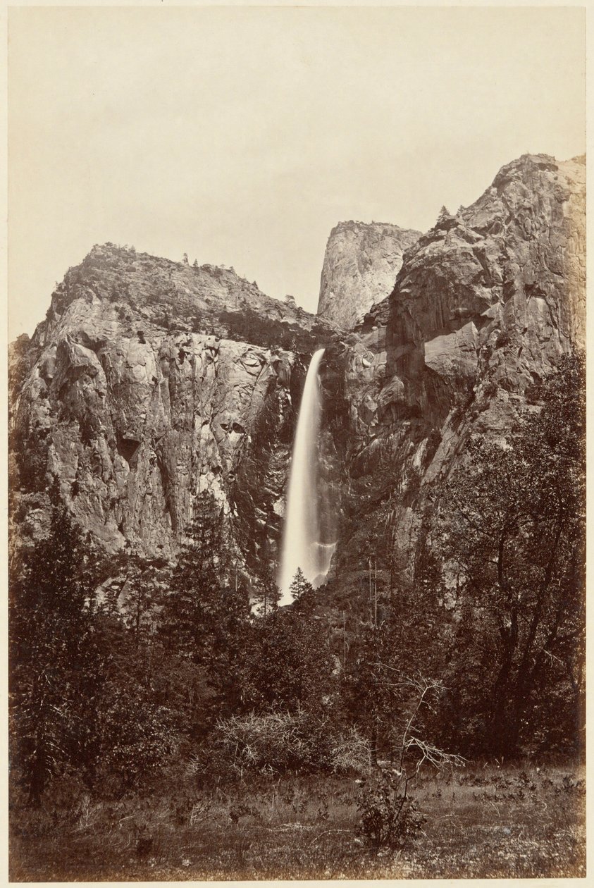 Bridal Veil Fall a kaliforniai fotóalbumból alkotó: Carleton E. Watkins