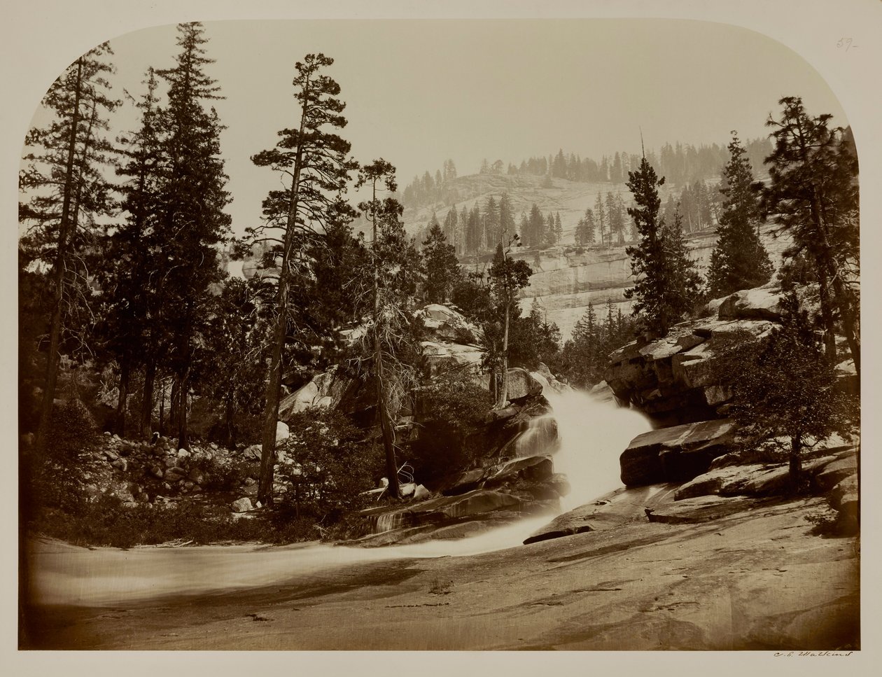 Cascade, Nevada-vízesés, Yosemite, Kalifornia alkotó: Carleton E. Watkins