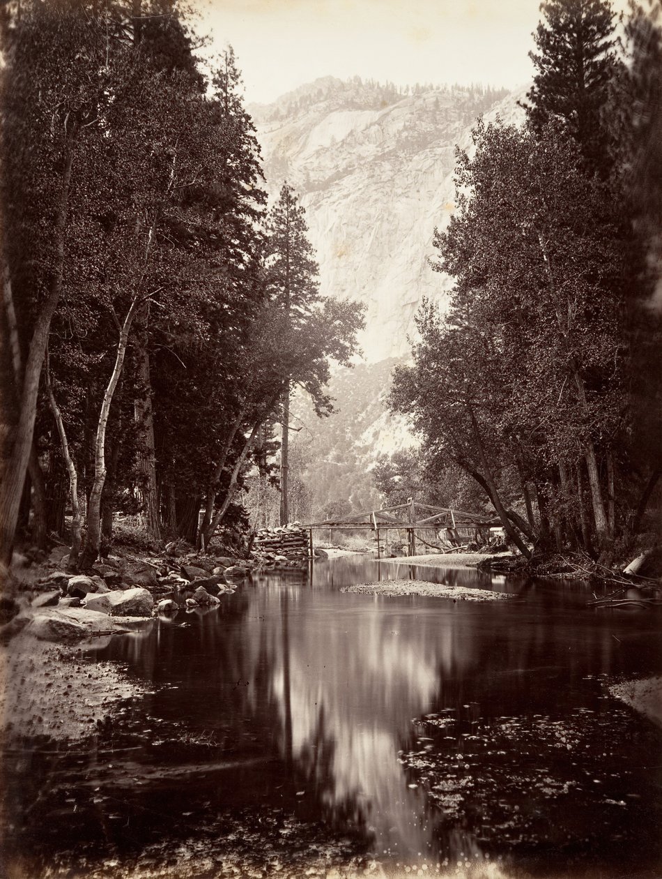 Eagle Point, 4000 láb, Yosemite, kb. 1872, nyomtatott kb. 1876. alkotó: Carleton E. Watkins.