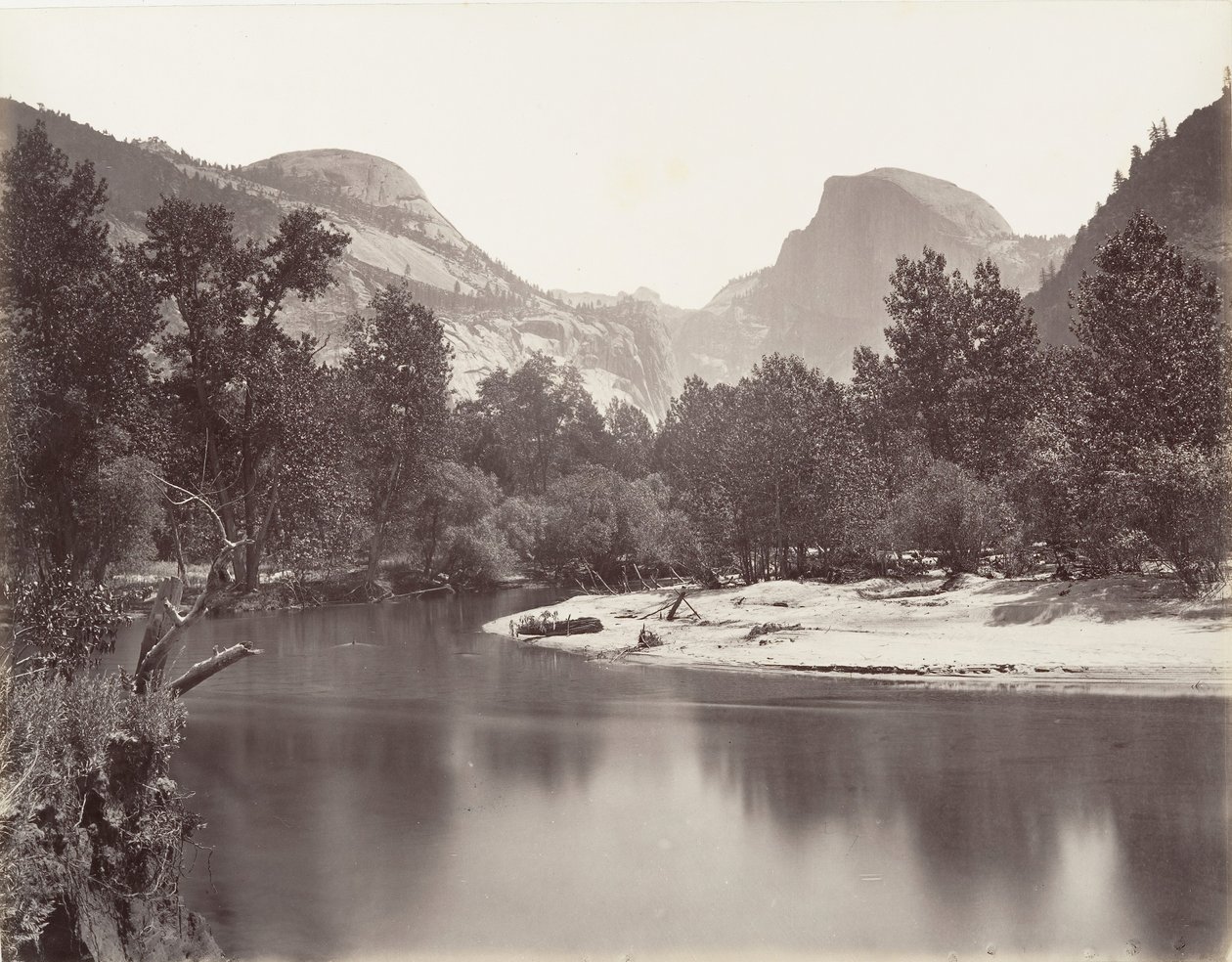 North and South Dome, Yosemite, kb. 1872, nyomtatott kb. 1876. alkotó: Carleton E. Watkins.