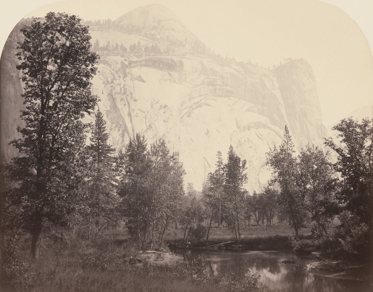Kilátás a folyóra a királyi ívekre, Yosemite alkotó: Carleton E. Watkins