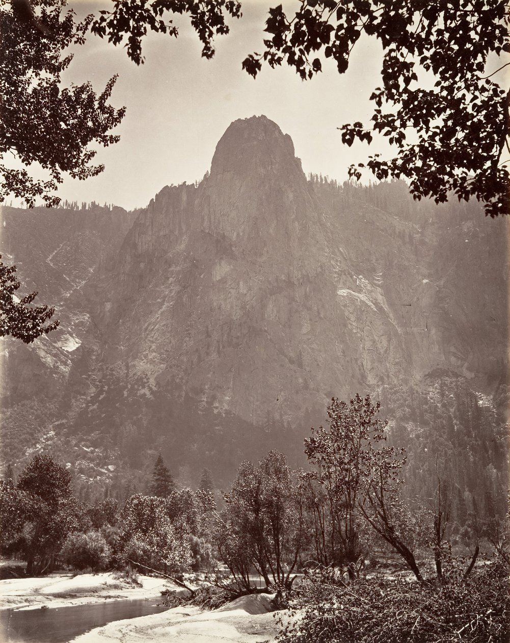 Sentinel Rock, Yosemite, kb. 1872, nyomtatott kb. 1876. alkotó: Carleton E. Watkins.