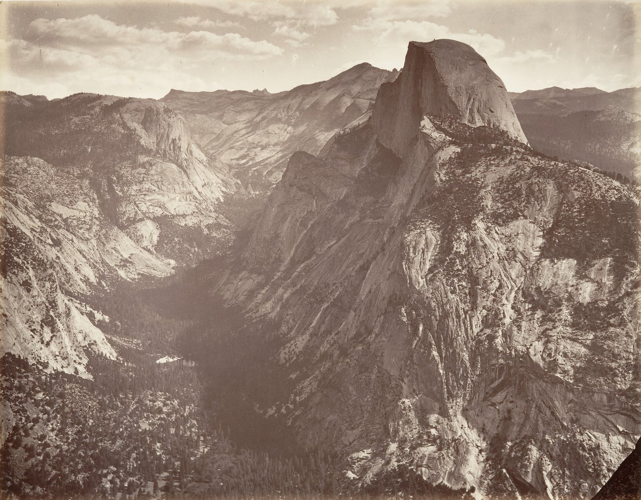 South Dome, 6000 láb, kb. 1872, nyomtatott kb. 1876. alkotó: Carleton E. Watkins.