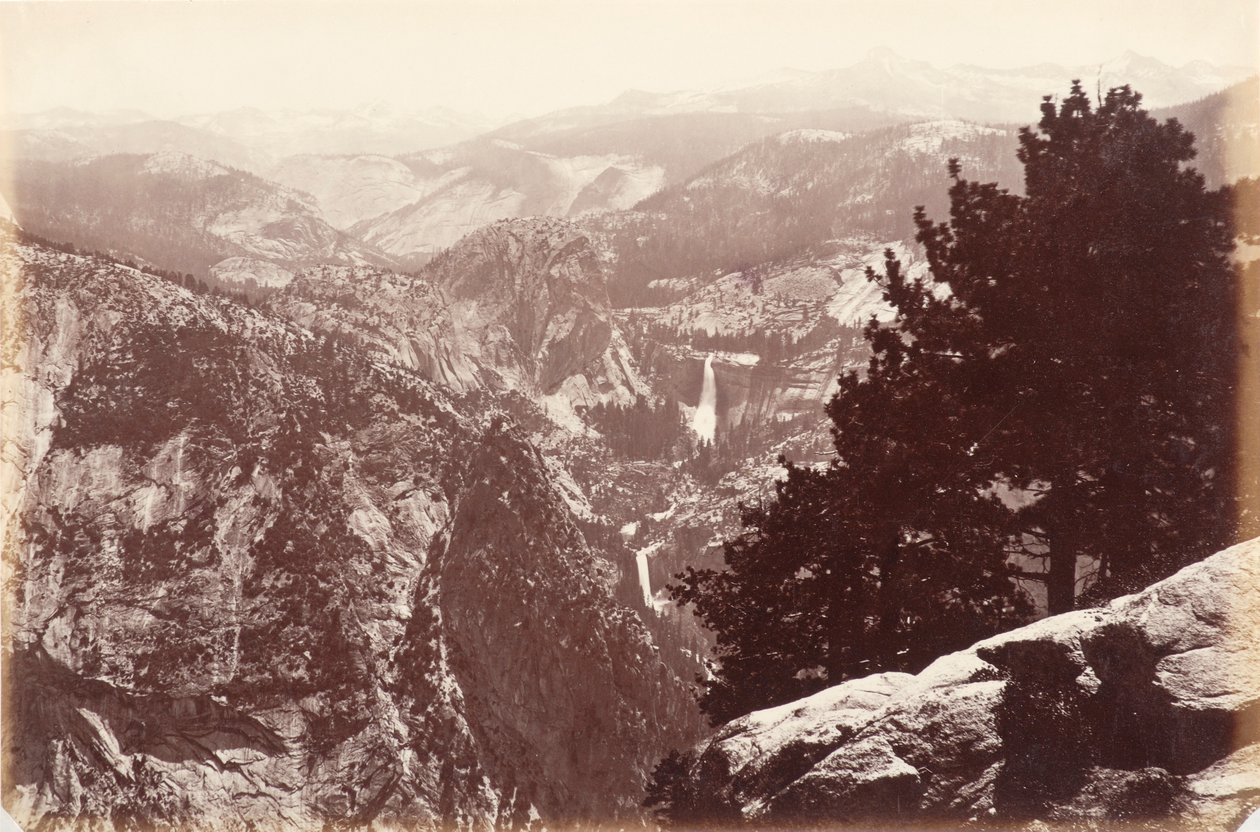 Tavaszi és Nevada vízesés a Glacier Pointtól alkotó: Carleton E. Watkins