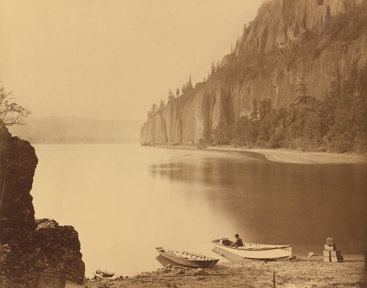 Cape Horn, Columbia River, 1867. alkotó: Carleton Emmons Watkins